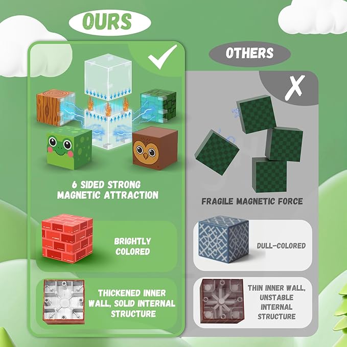 120 PCS Magnetic Blocks for Kids Ages 3 4 5 6 7 8 9 10, STEM Sensory Animal Magnetic Toys, Christmas Birthday Gifts for Toddlers Boys & Girls