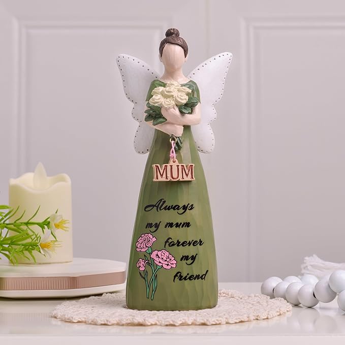 Mom Birthday Gifts,Mom Friend Birthday Gifts for Women,Mothers Figurine Gifts,Angel Figurine for Mother’s Day,Sculpted Hand-Painted Figurine