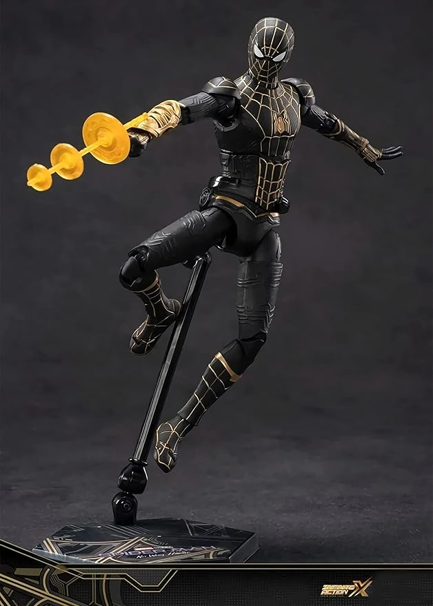 No Way Home Action Figures-7 Inch All Joints Movable Exquisite Collection Model Gift (Black & Gold)