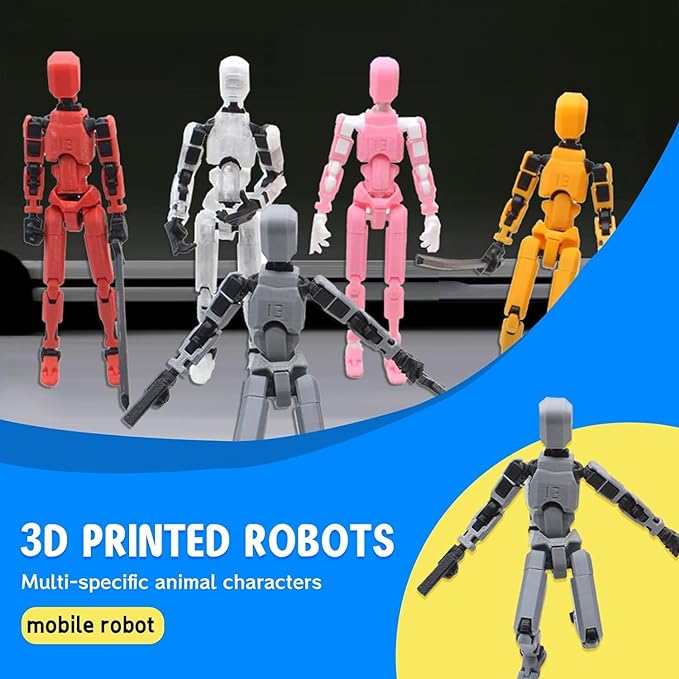 MerryXD T13 Action Figure,Assembly Completed Dummy Nova Tintan Lucky 13 Action Figure 3D Printed Multi-Jointed Movable Toy Orange