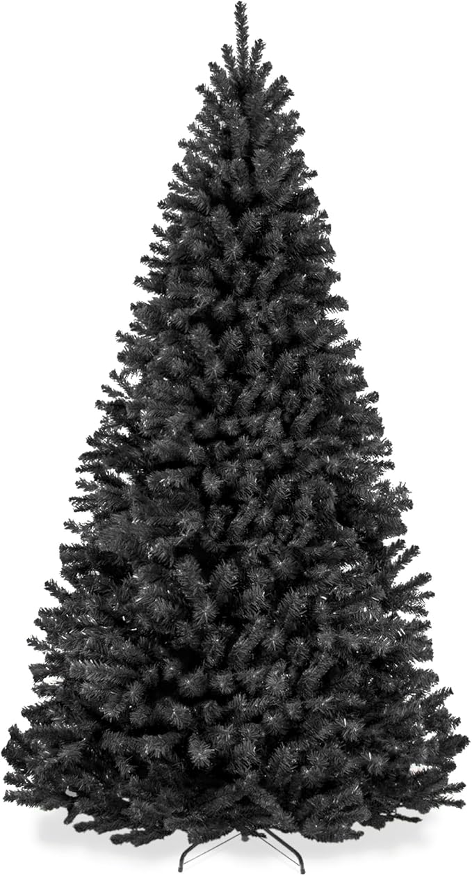 Best Choice Products Artificial Christmas Tree, 9ft Premium Unlit Realistic Spruce Holiday Décor w/Dense Branches, Metal Base – Black Spruce