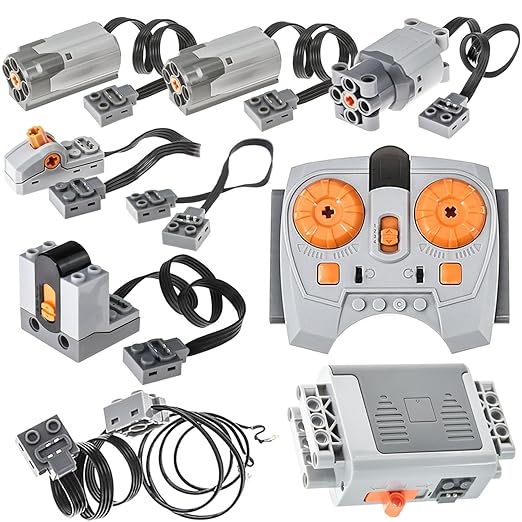 9Pcs Power-Function-Motor-Set Compatible with Technic-Parts.8881 Battery Box 8883 M Motor IR Receiver Controlled Set
