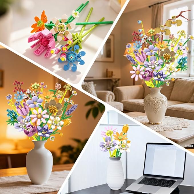 2025 Christmas Advent Calendar Christmas 24 large building bricks flower party gift suitable for children's party Christmas gift suitable for boys and girls