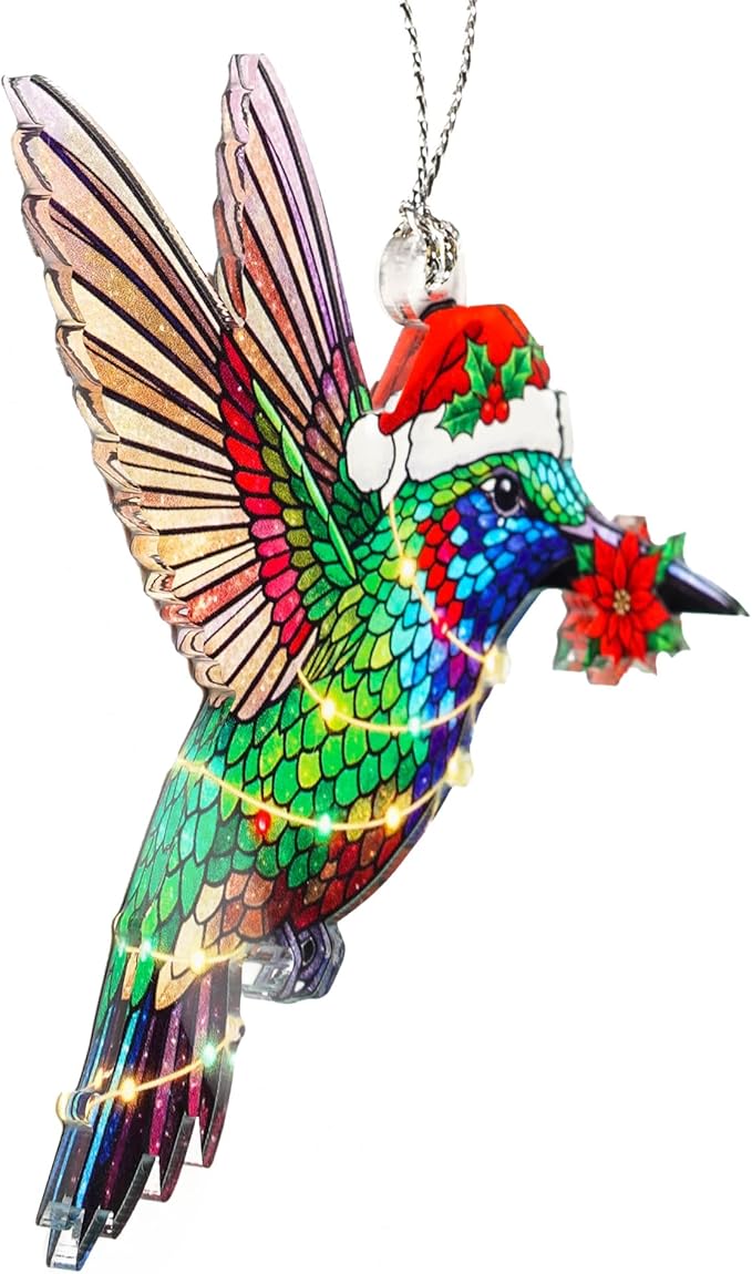 Hummingbird Christmas Ornament - Hummingbird Gifts for Women - Bird Ornaments for Christmas Tree - Hanging Decor for Door Yard Outdoor or Windows - Christmas Ornament 2025 - Gift Exchange