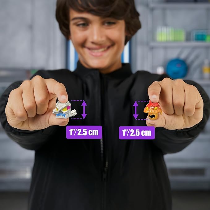 MRBEAST LAB Swarms Series 3, Hyper Fusion Series, 14 Pack Collectible Micro Beasts, 14 Collectible Stickers & 4 Fusion Caps to Build Out Your Own Steel Slushee