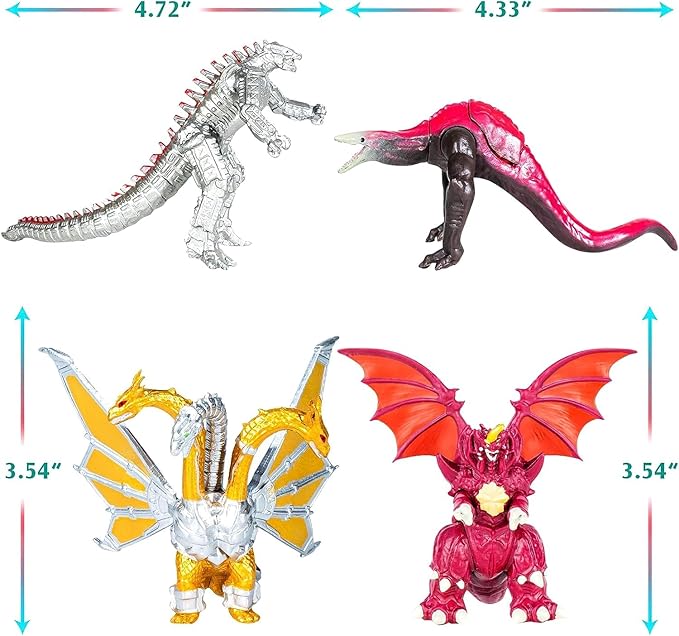 10pcs New Dragon Action Figures King of The Monsters - Dragon VS Kong Mini Monster Orangutan Playsets