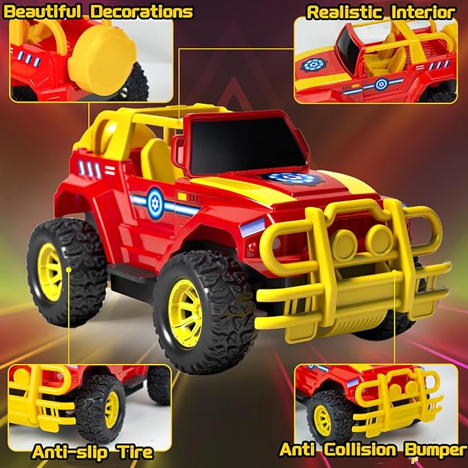 Hymaz Remote Control Car for Kids 4-7 8-12, 2.4Ghz 1:20 Scale RC Car Off-Road Truck with Headlight, Indoor Outdoor Cool RC Toys Full Functions for Boys Girls Birthday Xmas Party Gifts