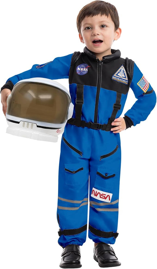 Spooktacular Creations Astronaut Costume with Helmet, Space Suit for Toddler, Kids Astronaut Halloween Costume for Cosplay