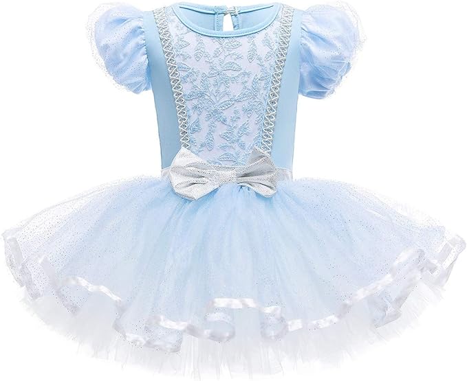 DYMCII Baby Girls Princess Ballet Dress Short Sleeve Leotards Skirted Tutu Dancewear Halloween Christmas Party Fancy Costume
