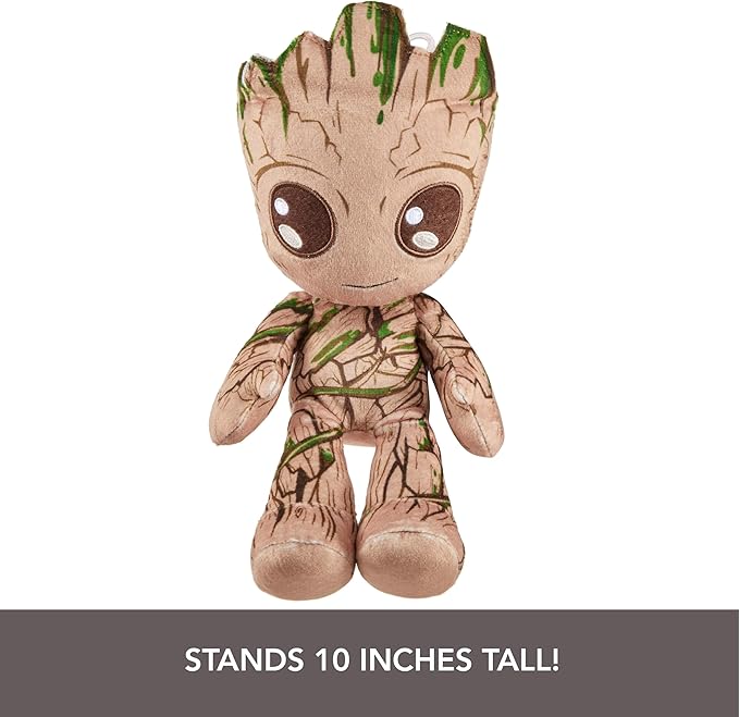 Marvel Plush Character Figure, 8-inch Groot Super Hero Soft Doll, Collectible Toy Gift for Kids & Fans Ages 3 Years Old & Up