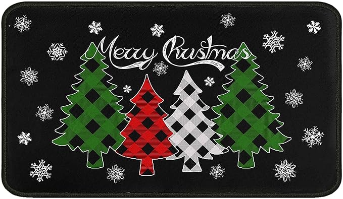 Christmas Doormat Outdoor Entrance Non-Slip Christmas Front Door Mat Xmas Decorative Washable Winter Holiday Welcome Doormat 17"x30" Merry Christmas Decor for Indoor Outdoor