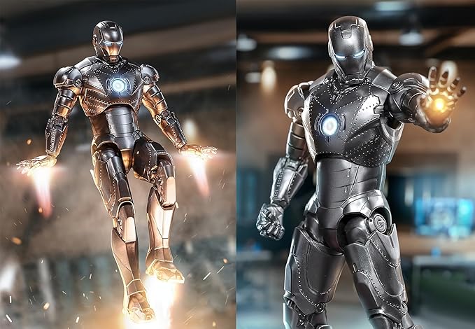 OVONNI 7 Inch MK2Ironman(1/10 Scale) Action Figure,Exquisite Painting Collectible Figure with Lots of Accessories
