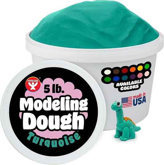 Hygloss Play Modeling Dough for Kids – Safe & Non-Toxic Sensory Dough for Arts and Crafts – 5 lb Tub – Play Clay for Toddler Activities, Preschool Classroom Must-Haves – Turquoise Color, Unscented