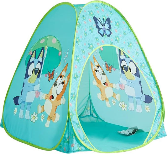 Bluey 3-Piece Adventure Slumber Set,Pop-Up Play Tent,Pillow & Flashlight,Fun Playhouse for Kids Ages 3+