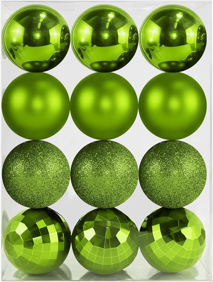 2.36" Christmas Balls Christmas Tree Ornaments Shatterproof Plastic Holiday Ornament Festival Hanging Ball Holiday Decorations Set of 24pcs