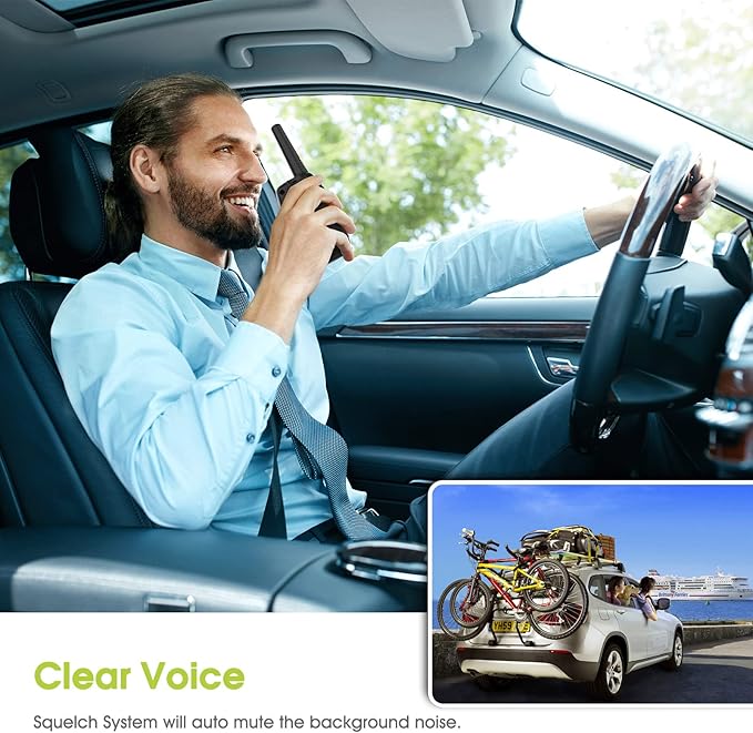 Walkie Talkies Long Range, M880 FRS Two Way Radio for Adults with LCD Screen/Resistance Wakie-Talkies with Noise Cancelling for Men Women Outdoor Adventures Cruise Ship (Blue and YellowGreen)