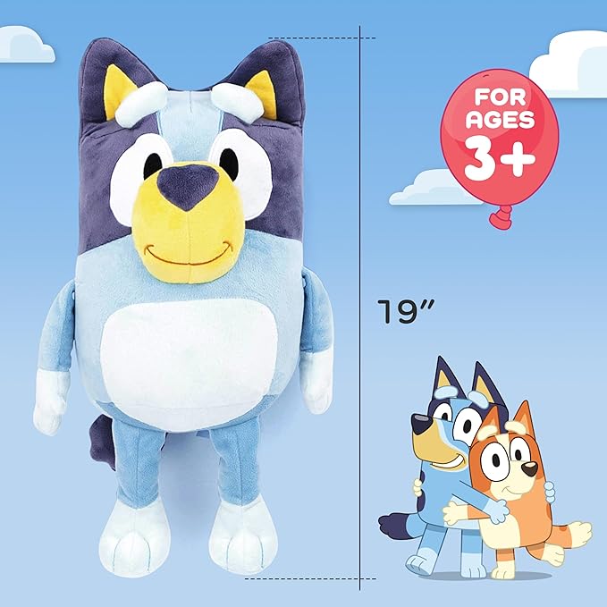 Bluey Plush Pillow Buddy - Super Stuffed Soft Character Pillow - Polyester Microfiber, 19 Inches