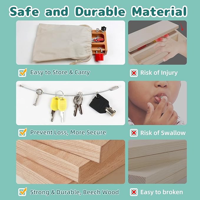 Montessori Screwdriver Board Set Lock and Key Toys Kids Tools Nuts and Bolts Montessori Toys for 3 4 5 Year Old Learning Practical Life Materials Fine Motor Skills Occupational Therapy Games