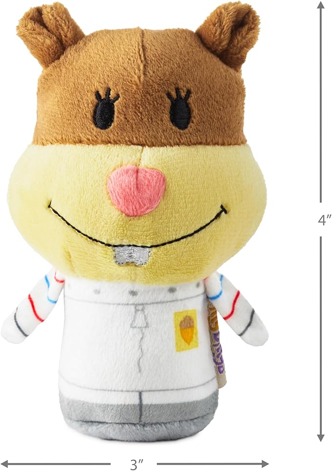Hallmark itty Bitty Nickelodeon Spongebob Squarepants Plush Toy (Sandy Cheeks) 4" Mini Stuffed Animal, Easter Basket Stuffers