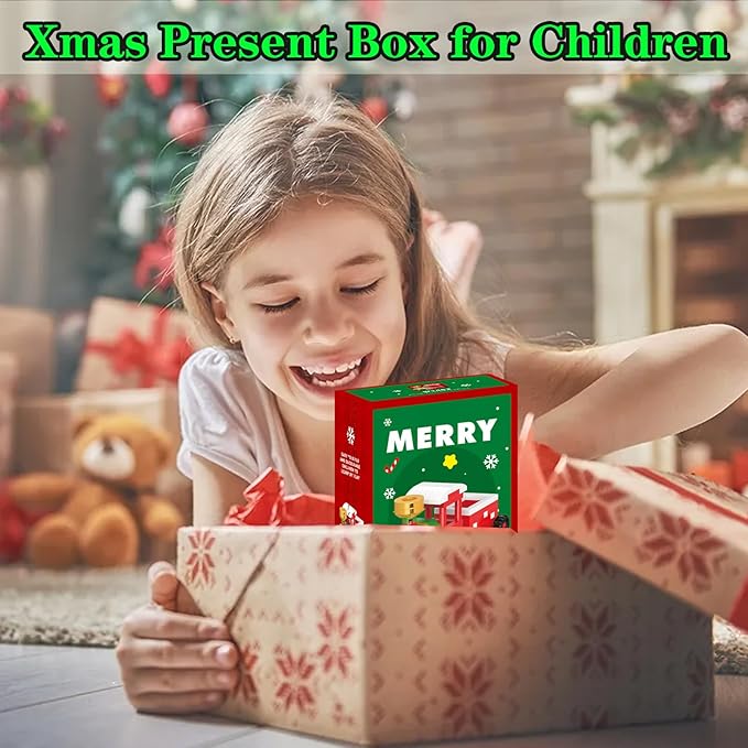 Christmas Train Building Blocks Set Compatible with Lego Advent Calendar 2025 Stacking New Toys Holiday Present Box New Year Xmas Gifts for Kids for Boys & Girls and Adults