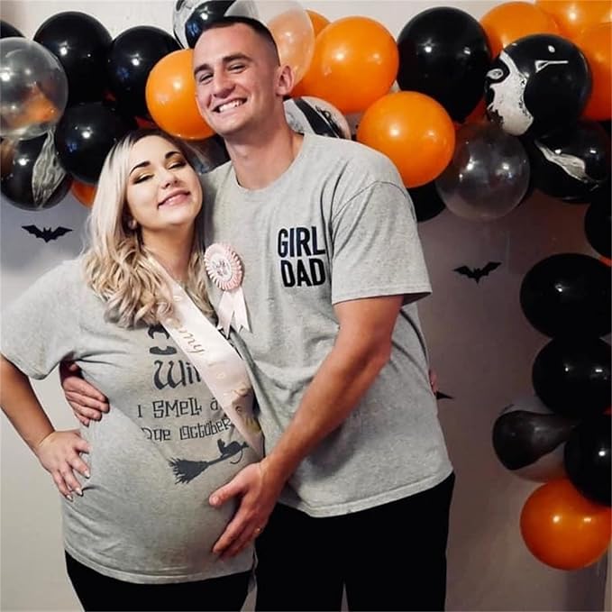 Orange and Black Halloween Balloons Set, 60Pcs 12 Inch Orange Black Marble White Latex Balloons with Bats Orange Black Confetti Helium Balloon for Happy Halloween Birthday Party Wedding Decorations