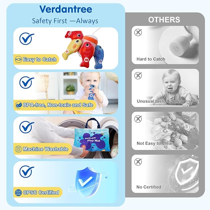 Montessori Toys for 1-2 Year Old - Toddler Fishing Game with Stacking Cups, Baby Toy 12-18 Months One Year Old Boy Girl Birthday Gift to Learn Count, Sort Colors and Shapes