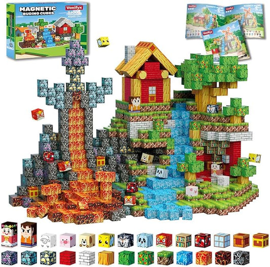 200pcs Magnetic Blocks, Magnetic Building Blocks Set, Kids Sensory Toy for Toddlers STEM Learning, Stacking Magnets for Kids，0.8" Large Size