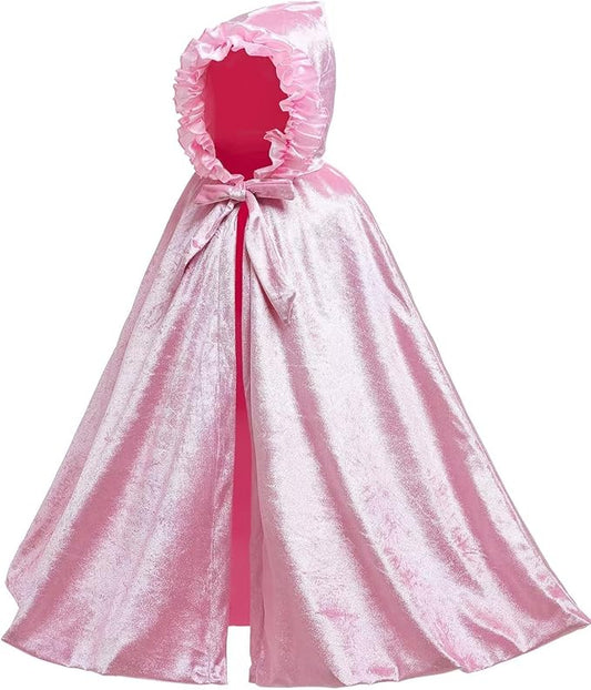 Newland Princess Costume for Girls - Princess Cape Long Hooded Velvet Cloak Princess Accessories Size M: 4-8Y/L: 8-12Y