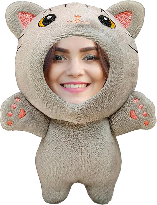 Personalized Small Animal Stuffed Animal Key Chain – Customizable Small Animal Plush Toy, Gift with Your Face Photo!