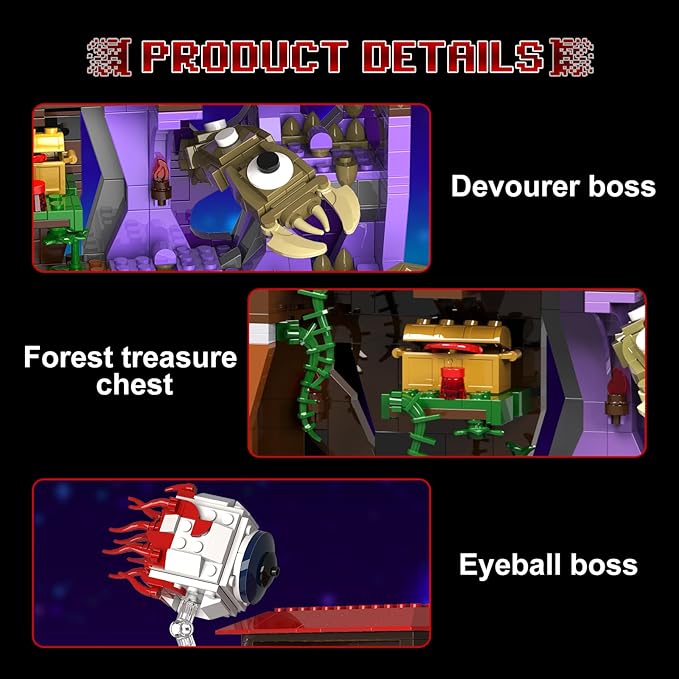 Sandbox Adventure Game Building Block Toys, Game Map Creative Building Toys, Eater of Worlds Compatible with Lego, Christmas Birthday Gift for Adult and Kids 12+ (1177Pcs)