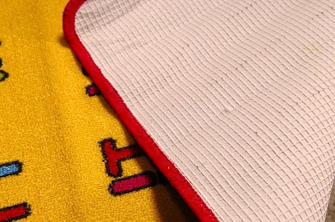 Mybecca Kids Children Educational ABC Fun Alphabet Train Area Rug 5' x 7' Children Area Rug for Playroom & Nursery - Non Skid Gel Backing (59" x 82")