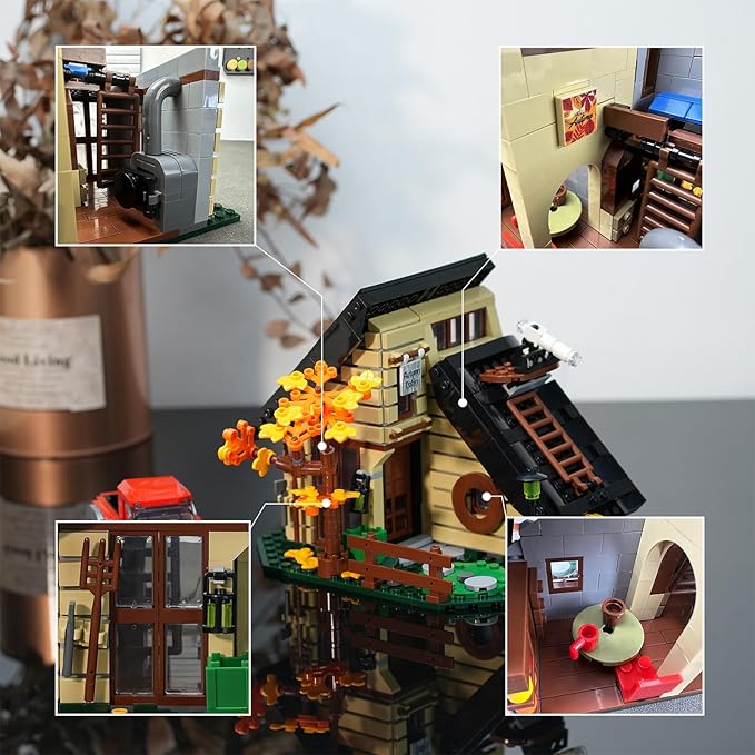 House Building Set Compatible with Lego for Adults,A Frame Cabin Toy for Architecture Lovers,Gift for Halloween,Christmas Home Decor 696 pcs