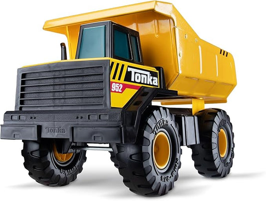 Tonka Steel Classics Mighty Dump Truck - Made with Steel & Sturdy Plastic, Yellow Toy Construction Truck, Boys and Girls, Kids, Toddlers, Ages 3+