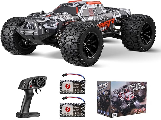 VEVOR Remote Control Car, 1:14 Scale RC for Kids, All Terrain 4WD Off-Road Monster Truck with 45 Wheelie & 2 Batteries, 38 km/h High Speed Hobby Racing - Ideal Gift for 8+ Years Kids