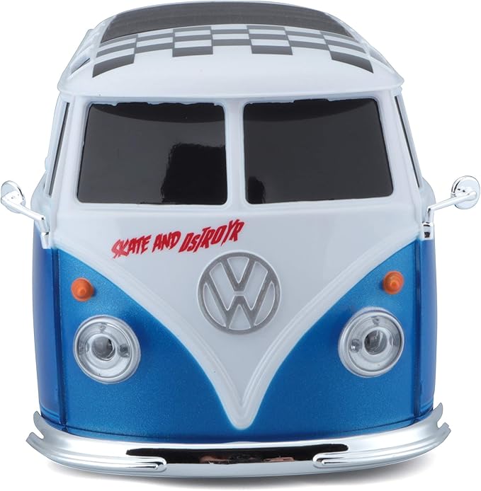 Maisto 1:24 RC VW Van Samba 2.4GHZ Remote Control Vehicle, White/Blue (81529-00000009)