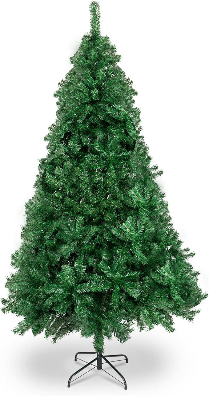 Bonnlo 5ft Artificial Christmas Tree, Unlit Pine Tree with Sturdy Metal Stand, 850 Tips for Indoor Outdoor Holiday Decor