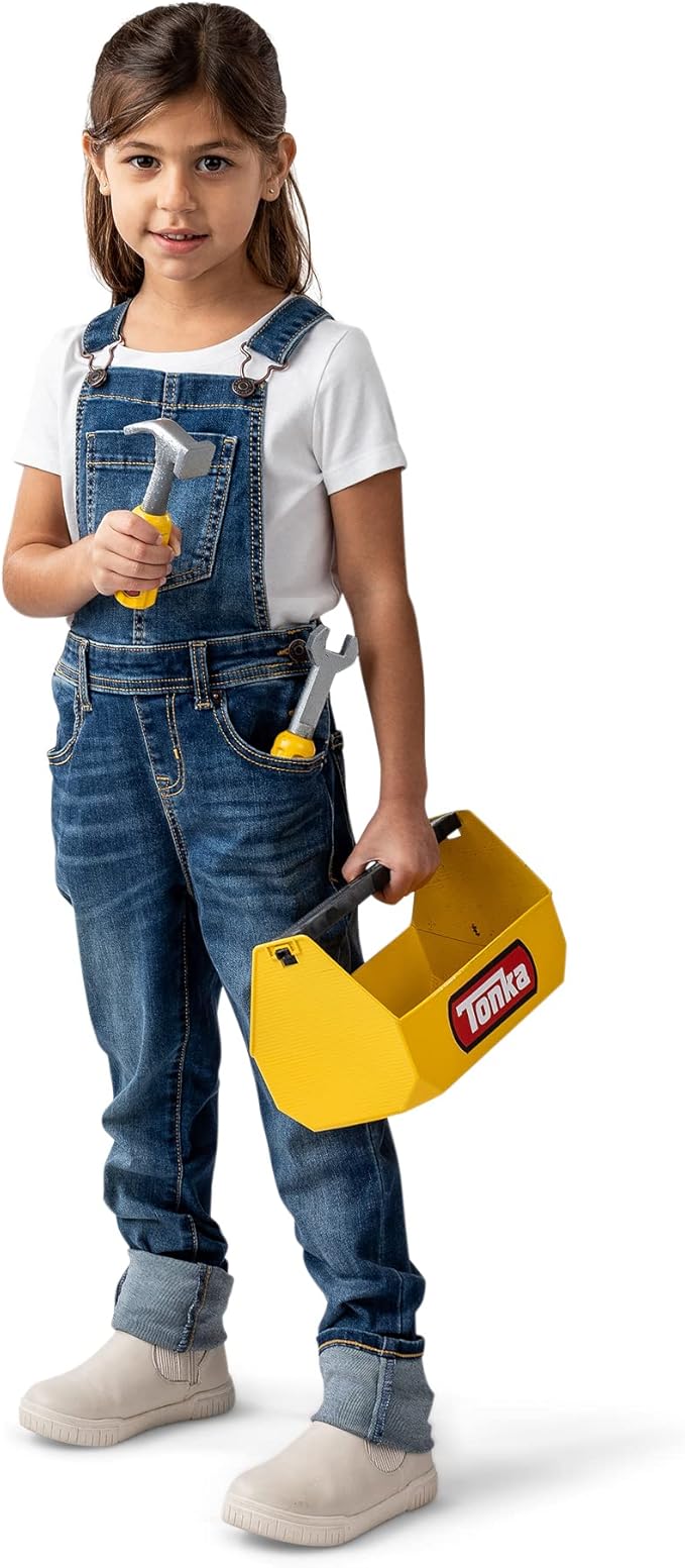 Tonka Tough Builders, Tough Toolbox Set, Tools playset– Made with Sturdy Plastic, Boys and Girls, Toddlers Ages 3+, Role Play Sets, Toddlers, Birthday Gift, Christmas, Holiday