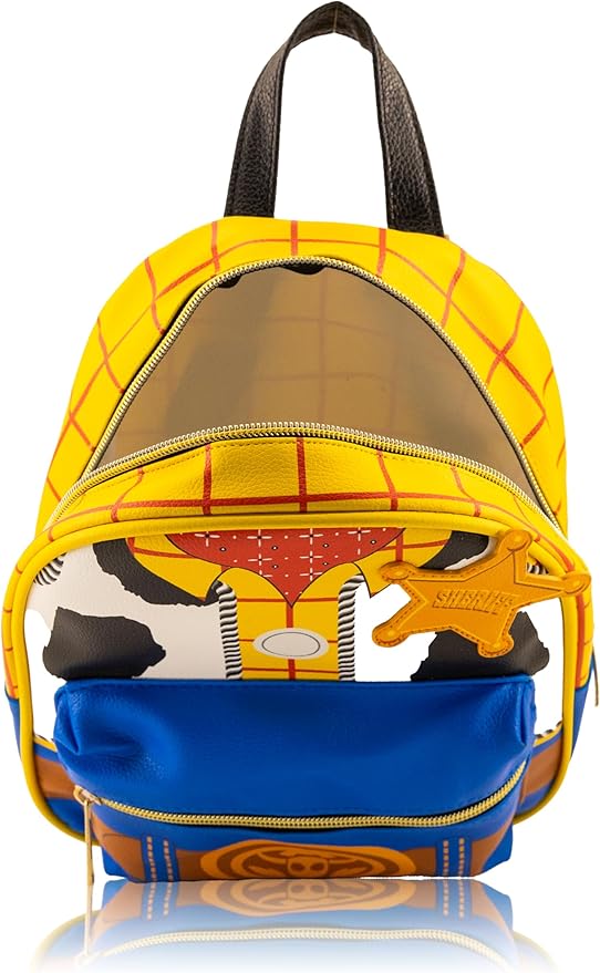 Disney Toy Story Woody Mini Backpack for Kids & Adults | 10" PU Leather Disney Backpack Purse Featuring Woody | Toddler Travel Bag, Small Backpack Bookbag for School, Travel, or Theme Parks | Ages 3+