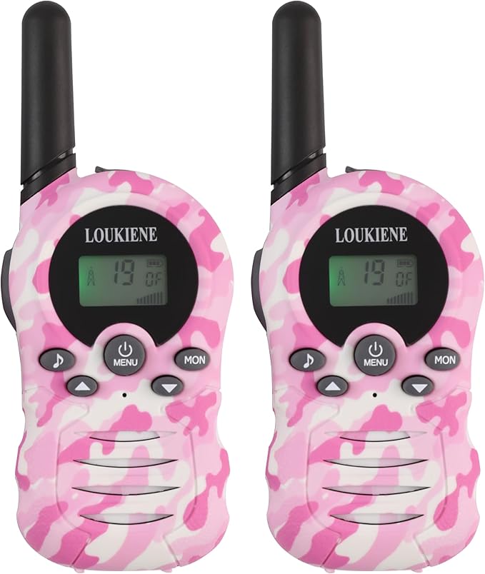 Walkie Talkies for Kids 22 Channels 2 Way Radio Walkie-Talkie Toy with Backlit LCD, 3 KMs Range for 3-12 Year Old Boys Girls Camping Hiking Outdoor Adventure Games (1 Pair, Pink Camo)