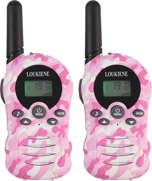 Walkie Talkies for Kids 22 Channels 2 Way Radio Walkie-Talkie Toy with Backlit LCD, 3 KMs Range for 3-12 Year Old Boys Girls Camping Hiking Outdoor Adventure Games (1 Pair, Pink Camo)