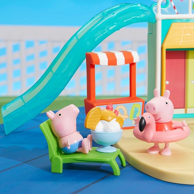 Peppa Pig Toys Peppa's Waterpark Playset, Playset with 2 Figures, Preschool Toys for 3 Year Old Girls and Boys and Up