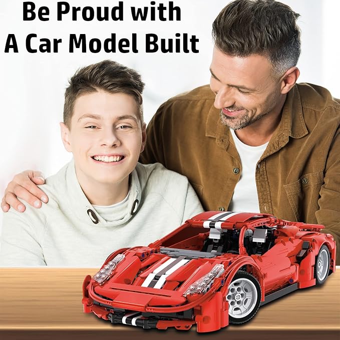 WISEPLAY Car Building Kits for Adults and Kids - Collectible Car Models Kits to Build for Adults - Technic Set 1:12 Scale 1126 Pieces - Great Easter and Birthday Gift