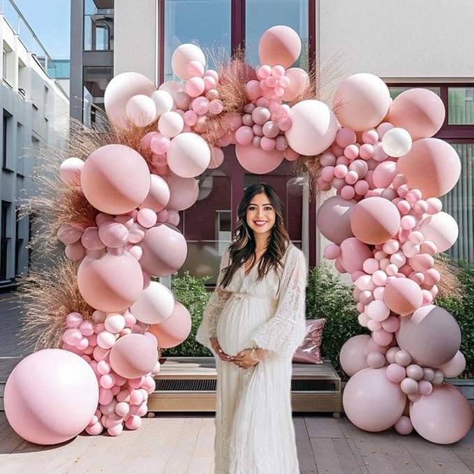 Pastel Pink Balloons Latex Light Baby Pink Balloon Garland Arch Kit Different Sizes for Birthday Baby Shower Winter Bridal Prom Party Decorations