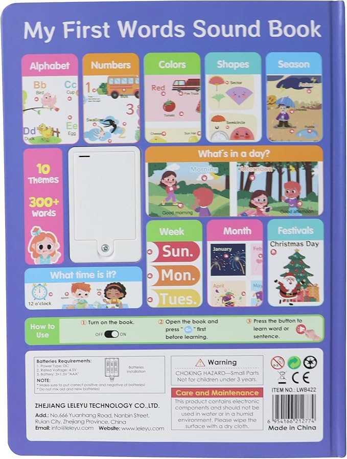 2025 My First Words Sound Book for Kids 3+ | 470+ Fun English Words & Interactive Themes | Talking Toy with Phonics, Games & Story Mode(Scene)