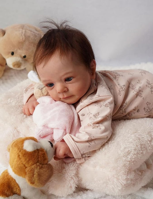 RXDOLL Realistic Reborn Baby Dolls Girl 19 inch Soft Body Lifelike Preemie Babies Real Looking Newborn Baby Doll Life Size Vinyl Cloth Dolls for Children Best Gifts