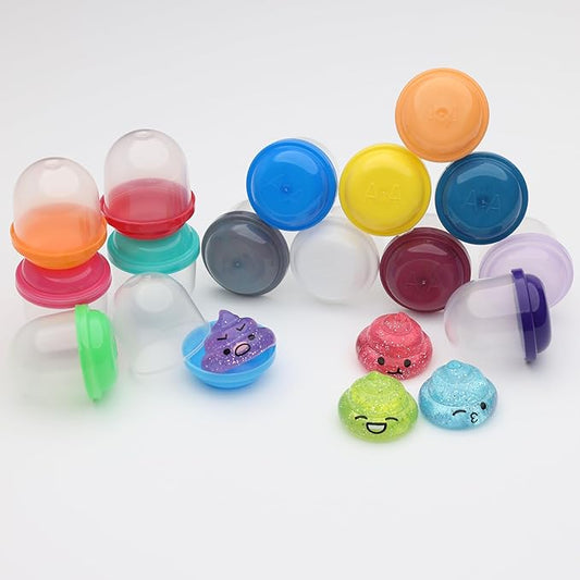 Unicorn Mini Toys in Capsules - 100 Pcs of 1.1 Inch Acorn Capsules and Unicorn Toy Poop for Kids - Plastic Capsules for Toys Bulk – Mini Unicorn Poop Toys - Poop Emoji - Vending Machine Refill