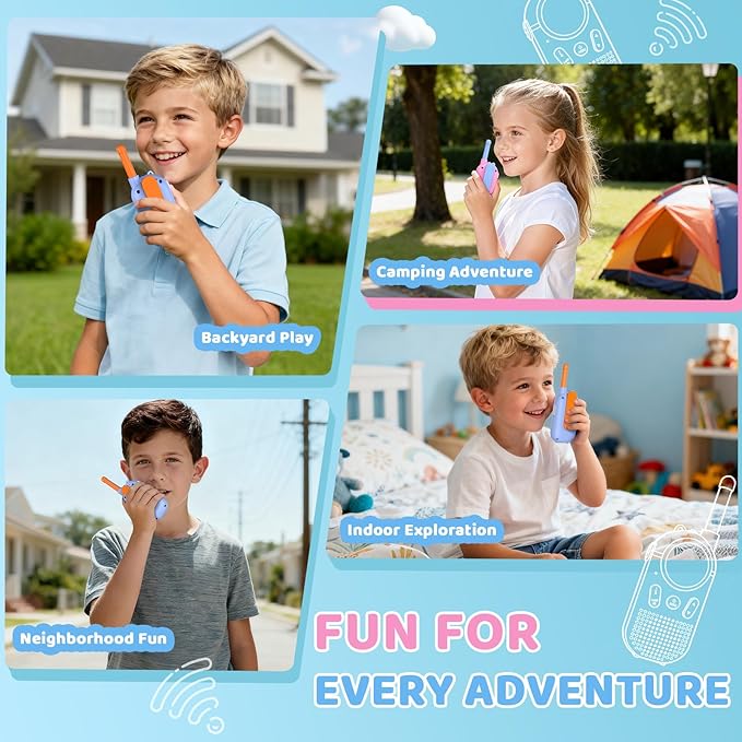 MOICO Toys for 3-12 Year Old Boys Girls,Rechargeable Long Range Walkie Talkies for Kids with 22 Channels,3 4 5 6 7 8 Year Old Kids Gift, Perfect for Outdoor Camping,Hiking,Christmas and Birthday
