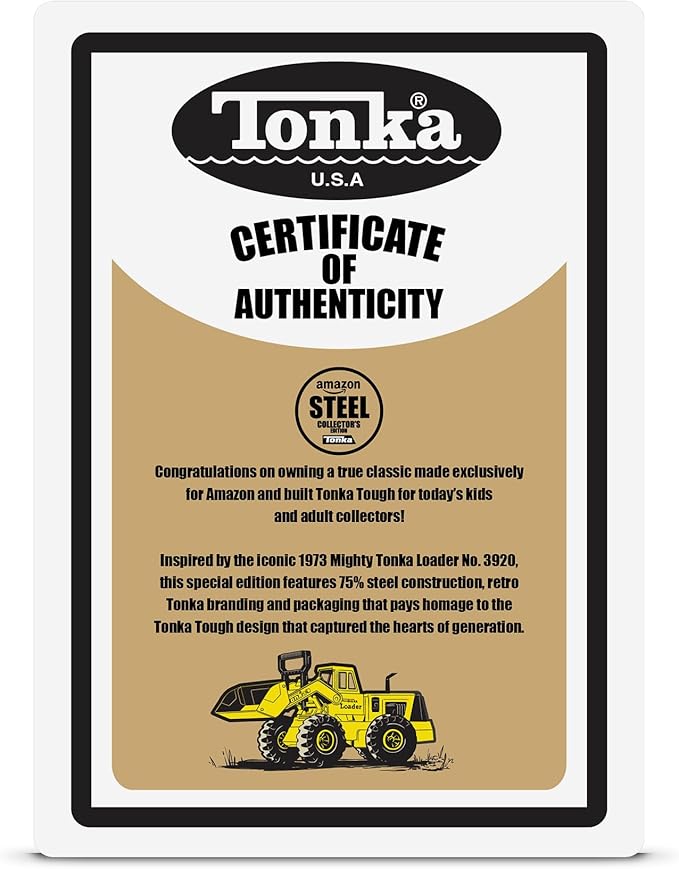 Tonka Retro Front Loader - Collector's Edition - Made with 2X More Steel, Kids Construction Toy, Metal Truck, Toy Truck for Boys and Girls, Kids, Toddlers, Ages 3+