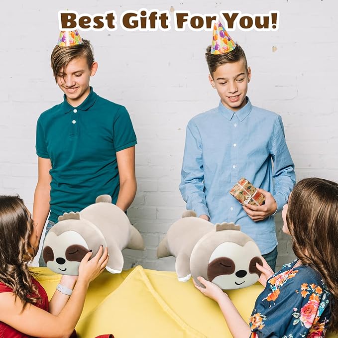 SQEQE Sloth Stuffed Animals with Babies Inside 5-Piece Set of Sloth Mommy and Babies Plush Cuddly Stuffed Animals Toys for Kids, Gifts Ideal for Christmas, Valentine's, Birthday