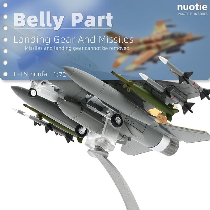 1/72 Scale F-16I Soufa Multirole Fighter Airplane Pre-Build Model Kits Finished Diecast Aircraft Metal Jet Model Display Collection or Gift (F-16I-Israel)